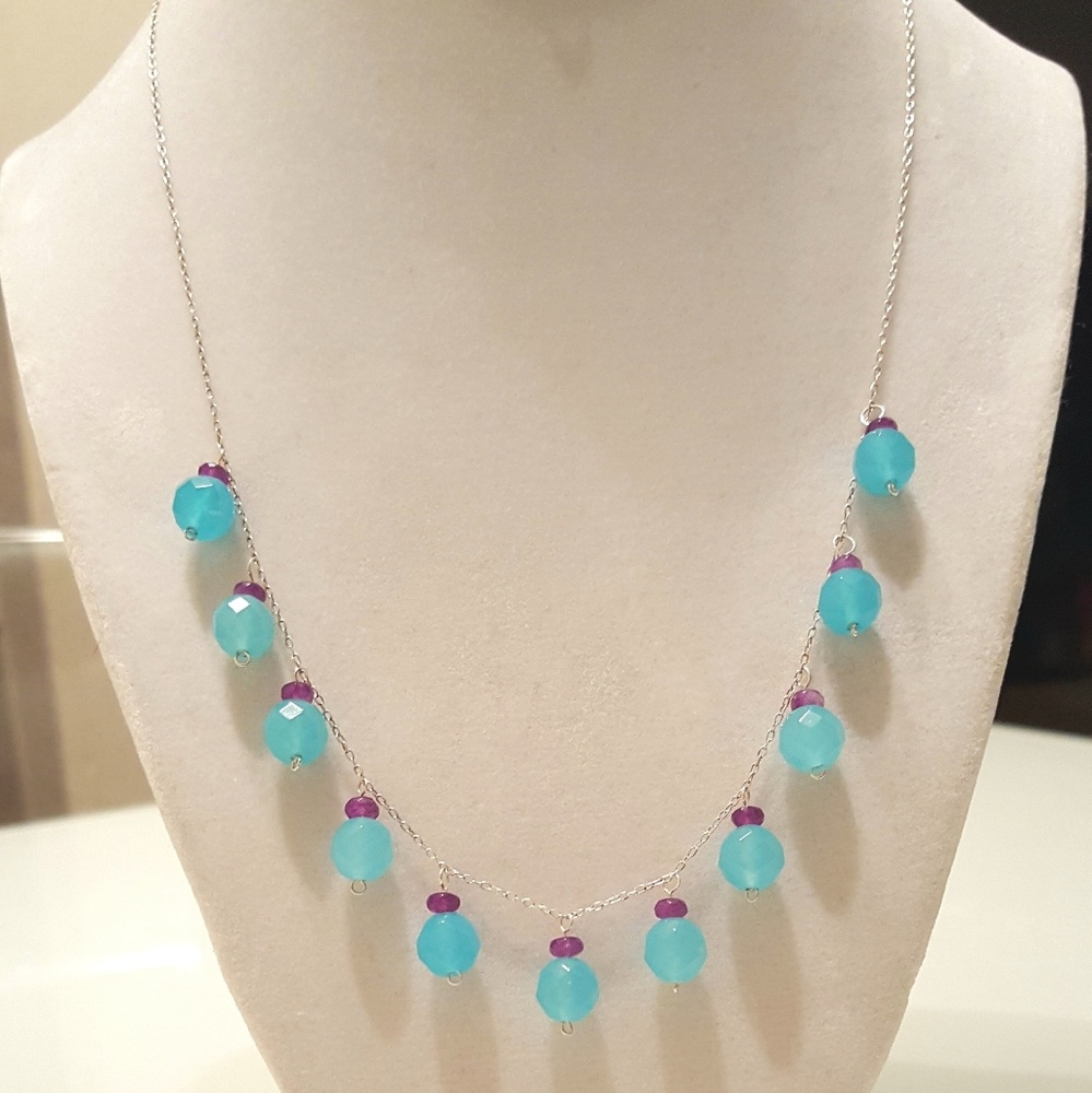 Really Cute Aquamarine Amethyst Necklace